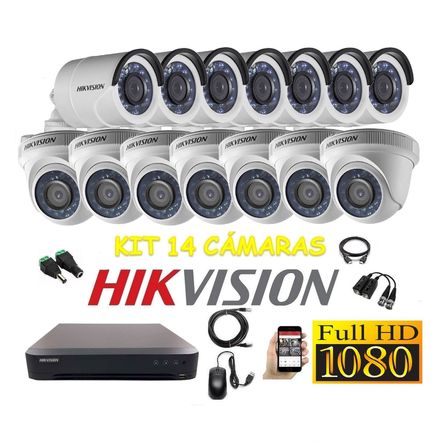 kit 14 Cámaras Seguridad FULLHD Hikvision