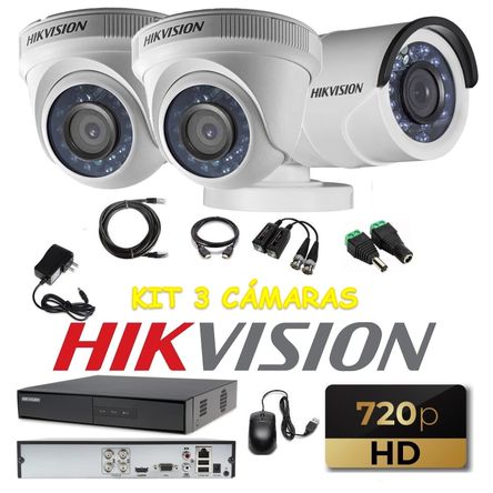 kit 3 Cámaras Seguridad HD Hikvision