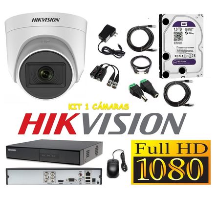 Cámaras Seguridad Kit 1 HIKVISION DOMO FULLHD Audio Incorporado 1Tb Hikvision