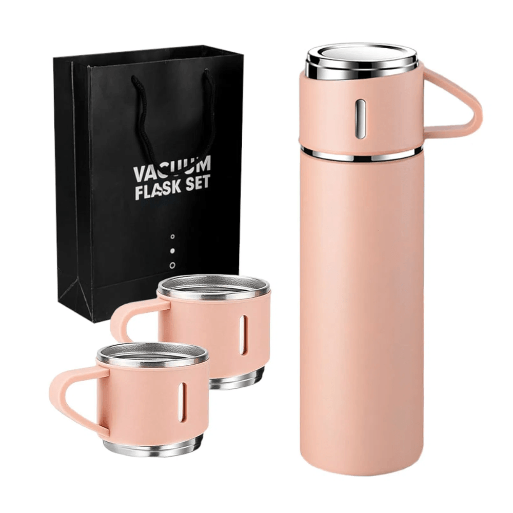 Combo Termo con 3 Tazas para Bebidas Frías o Calientes 500ml con