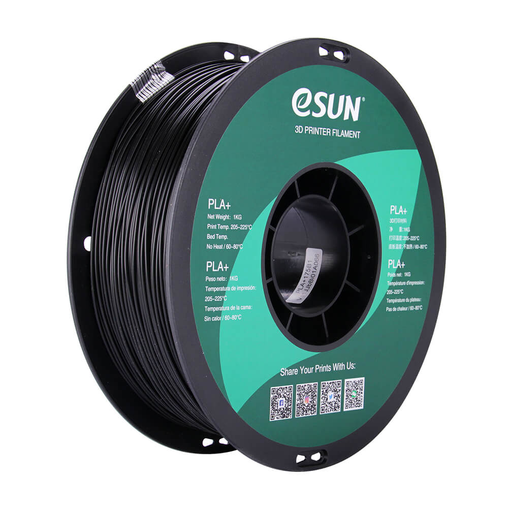 Filamento Impresora 3D PLA+ 1.75mm 1kg Esun Negro Filamento Impresora 3D PLA+ 1.75mm 1kg Esun Negro
