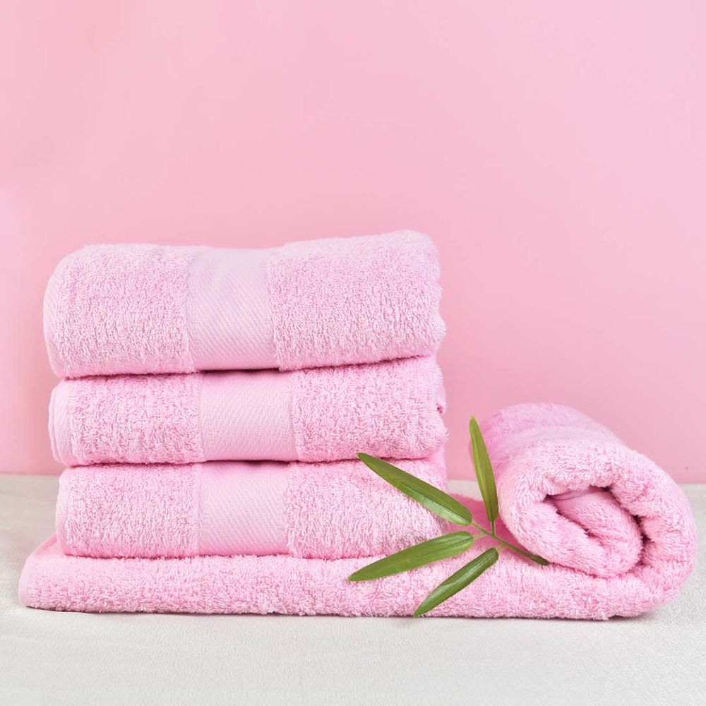Cesta para toallas pequeñas 4 toallas 30x30 rosa/bígaro Lila claro