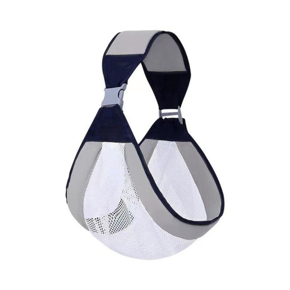 Porta Bebe Fular Generico Azul Gris con Malla Blanca Porta Bebe Fular Generico Azul Gris con Malla Blanca