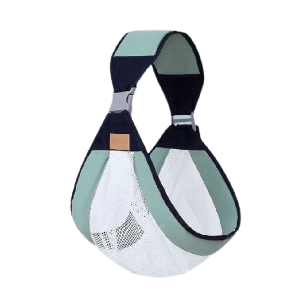 Porta Bebe Fular Generico Verde Azul con Malla Blanca Porta Bebe Fular Generico Verde Azul con Malla Blanca