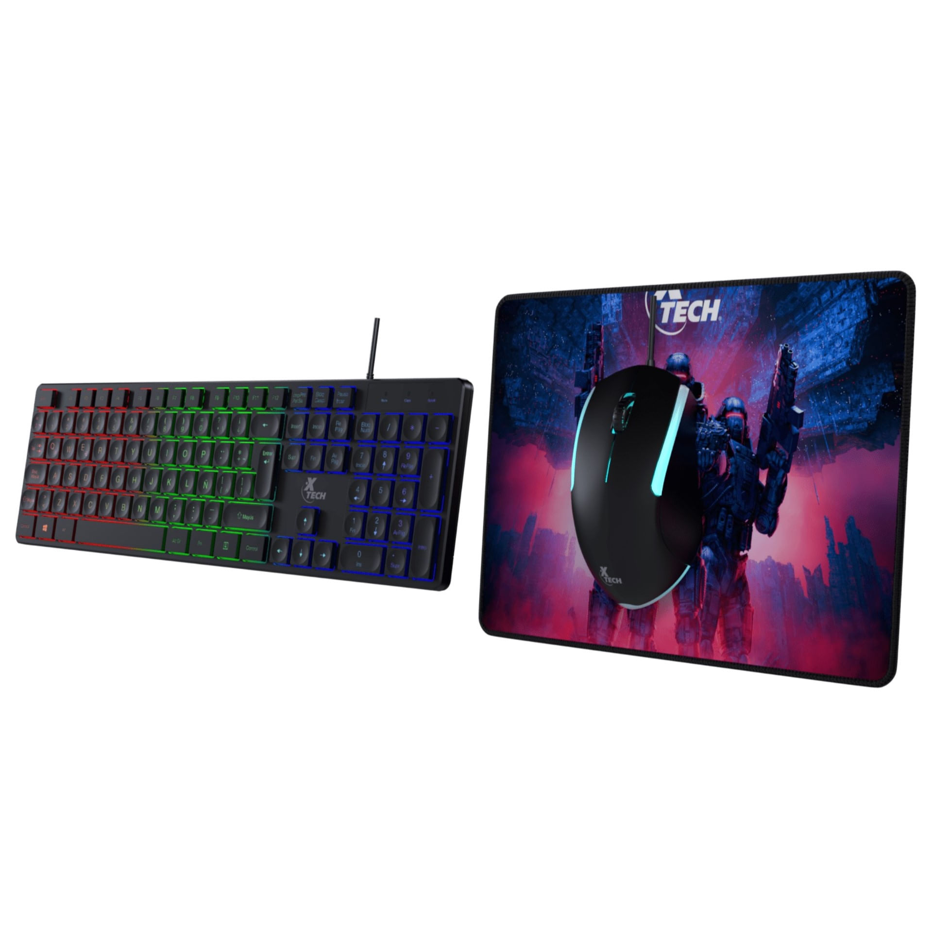Kit Teclado + Mouse + Mousepad Gamer Xtech Hasha Wired Multimedia - XTK-535S