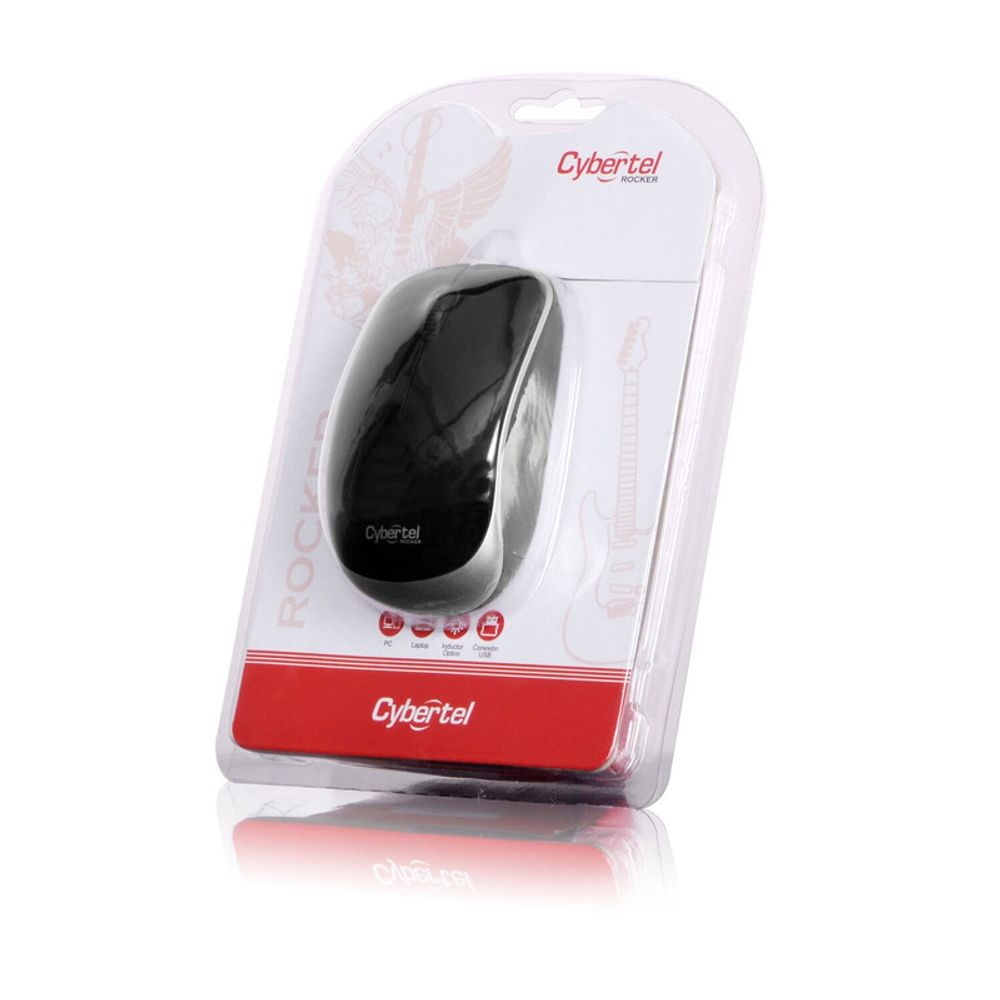 Mouse Óptico Alámbrico 1000dpi Negro Cybertel Rocker M202w - Promart