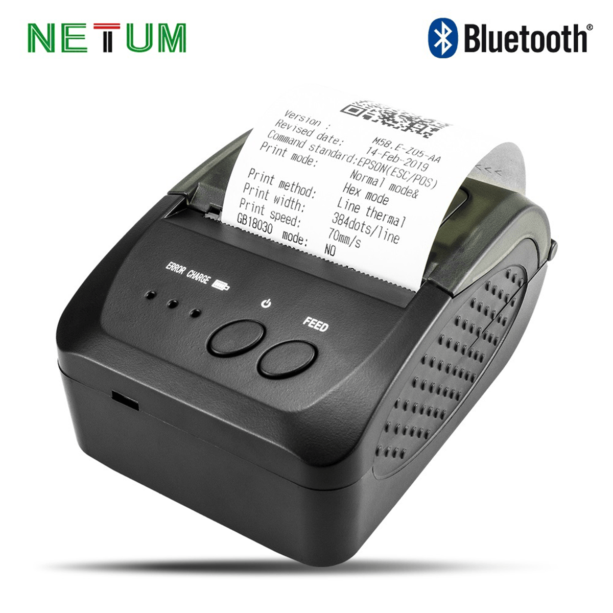 Mini Impresora Térmica Portátil Recargable Bluetooth + rollo Azul I Oechsle  - Oechsle