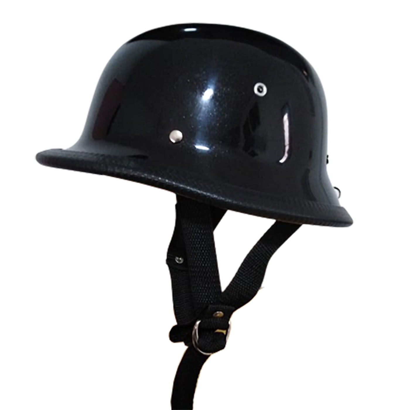 Casco de Moto Aleman Chopper Casco Abierto en Negro Brillo Talla L