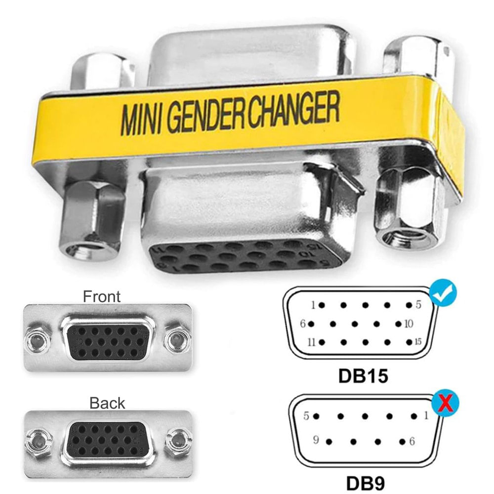 Adaptador Union VGA a VGA Hembra Acople Extiende Empalme DB15 | Promart ...