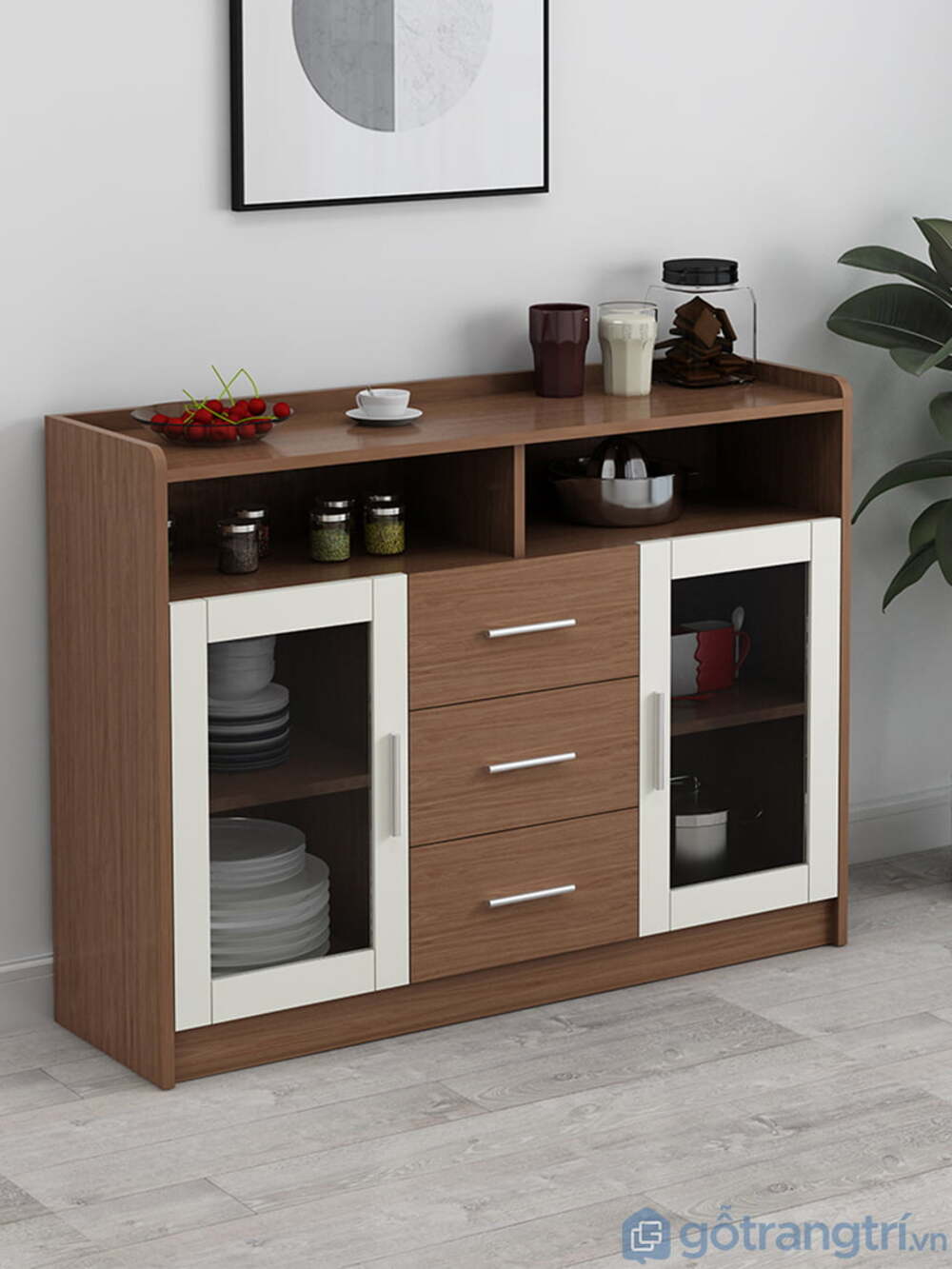 Mueble Organizador de Cocina Moderno Sara Marrón R&R MUEBLES