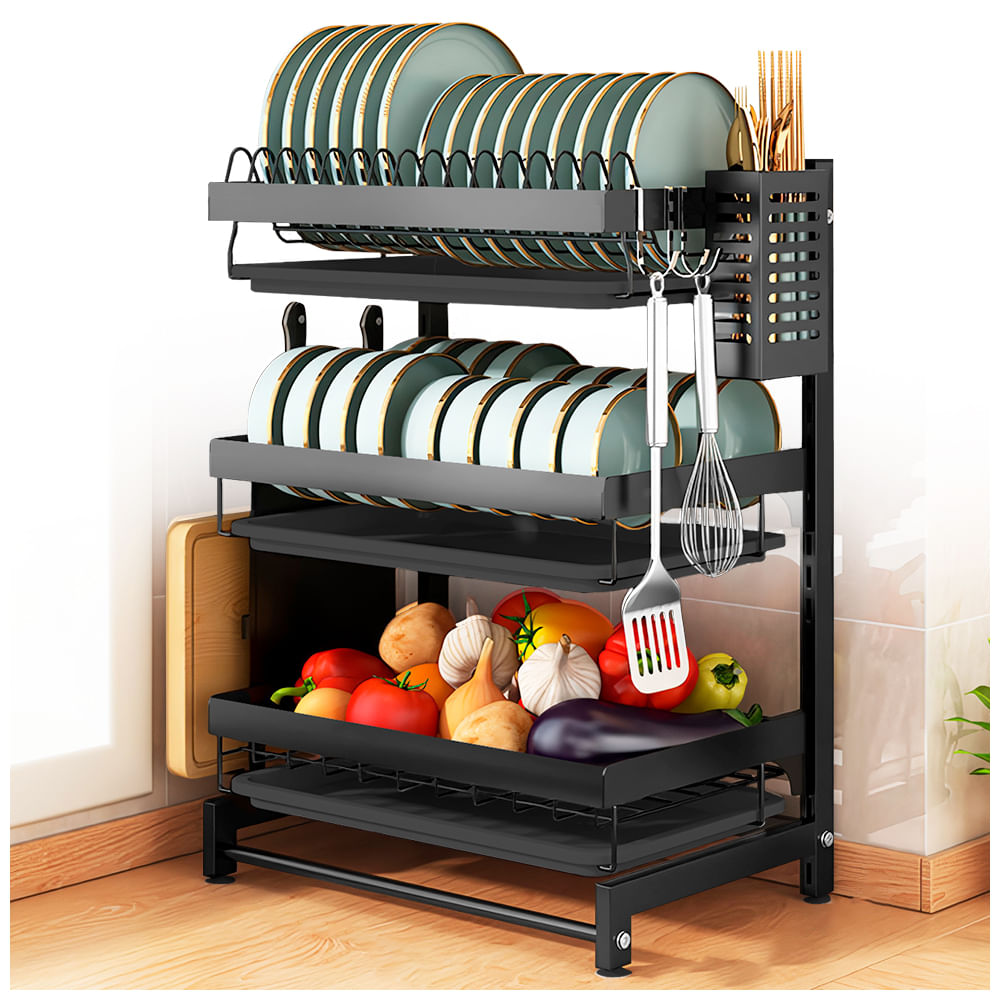 Escurridor de Platos Organizador para Cocina con Portacucharones Premium  65cm