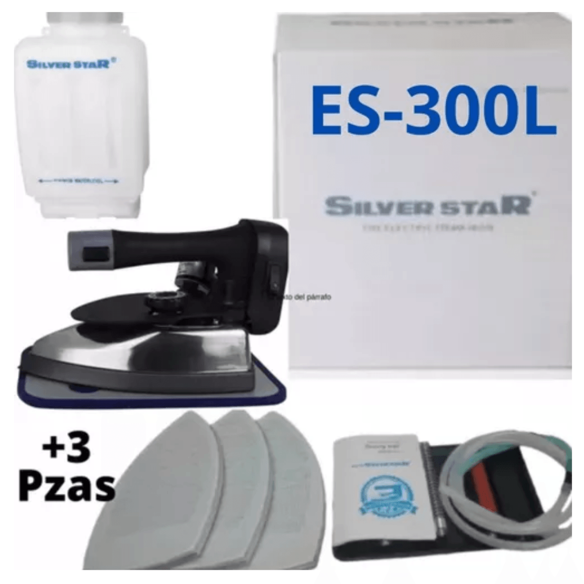 Plancha Industrial Textil a Vapor Silver Star Es300l con 3 Teflones