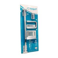 Kit Accesorios Baño Italgrif Punta Sal Cromado x 4 Piezas