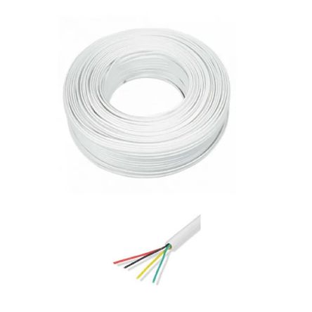 Cable Blanco Unifilar Sistemas Alarma 4hilos 22 Awg Cca 200m Dimax Dc3-R4-200w-22cca