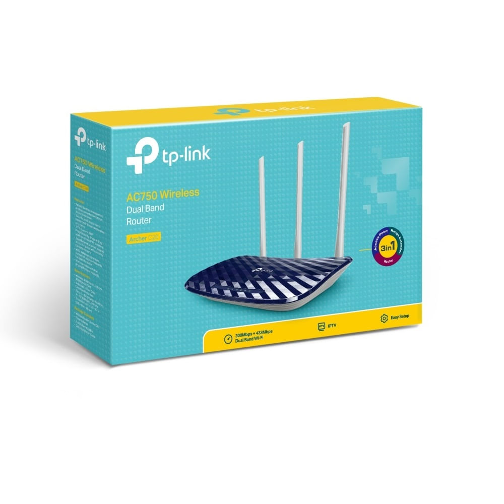 Router Inalámbrico Archer Ac750 C20 Tplink Dual Band 2.4/5.8 Router Inalámbrico Archer Ac750 C20 Tplink Dual Band 2.4/5.8