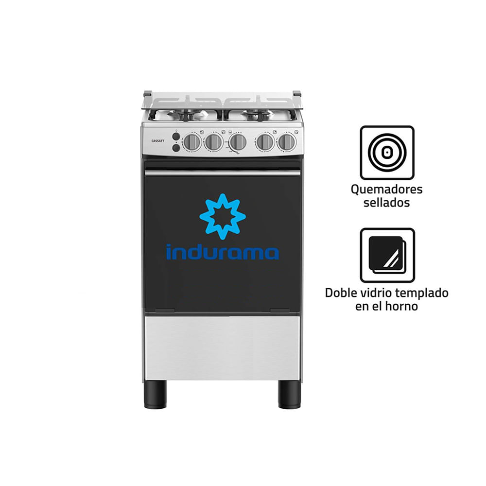 Cocina Indurama A Gas 4 Hornillas Cassatt Croma