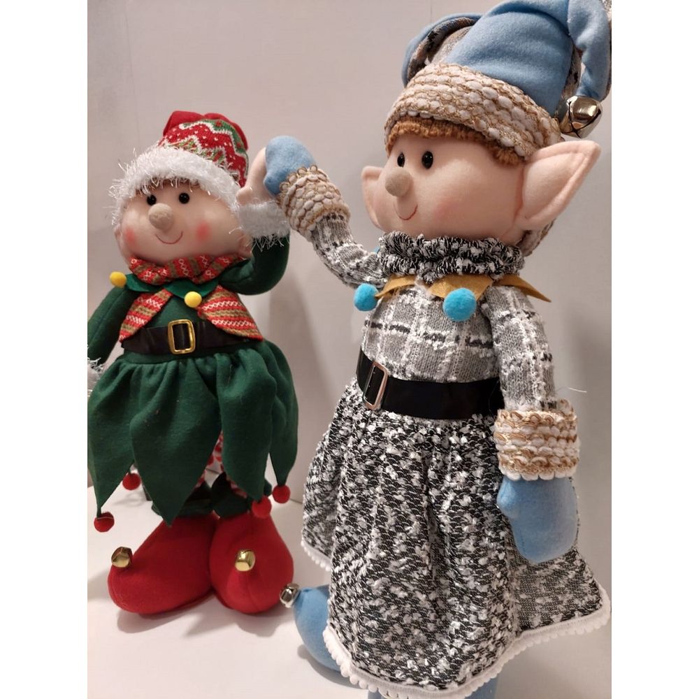 Pack (2) Muñecos duende adorno navideño - Promart