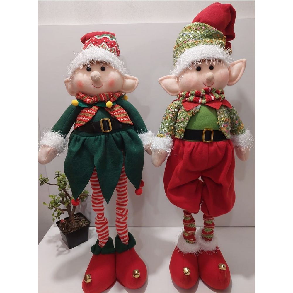 Pack (2) Muñecos duende adorno navideño - Promart