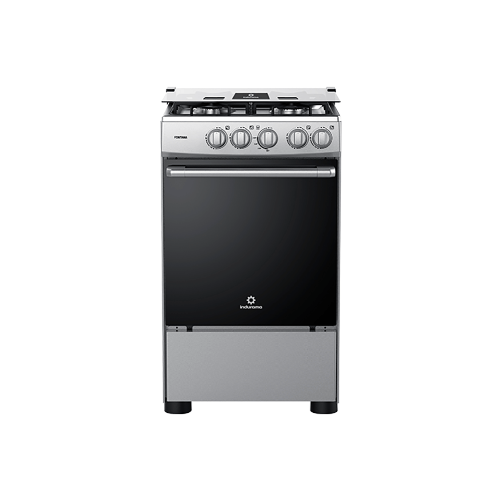 Cocina Indurama a Gas de 4 Hornillas Gris Fontana