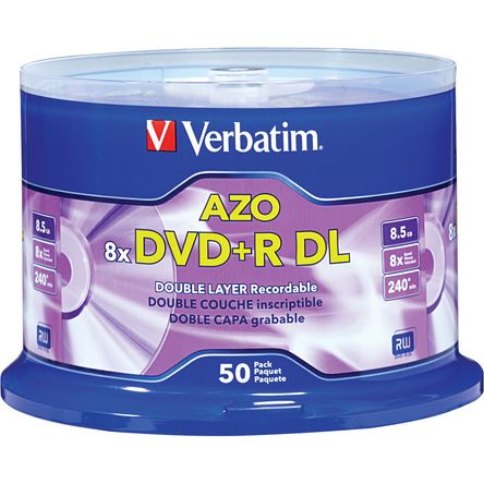 Pack de 50 Discos Grabables Verbatim Dvd+R Double Layer de 8.5Gb y 8X de Velocidad en Estuche Pack de 50 Discos Grabables Verbatim Dvd+R Double Layer de 8.5Gb y 8X de Velocidad en Estuche