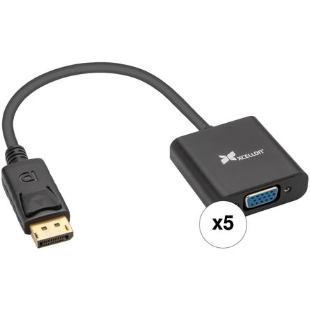 Adaptador Xcellon Displayport a Vga Paquete de 5