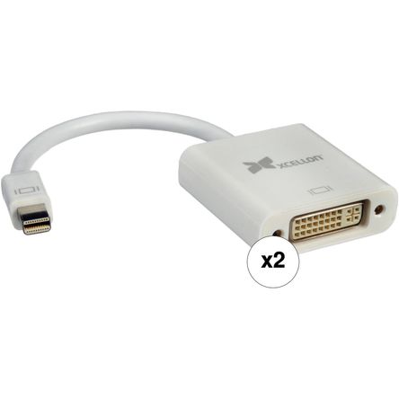 Adaptador Xcellon Mini Displayport a Dvi I Blanco Pack de 2