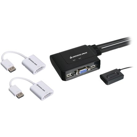 Kit de Conmutador Kvm Iogear de 2 Puertos Vga y Displayport