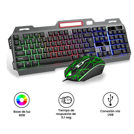 Kit Teclado y Mouse Gamer RGB