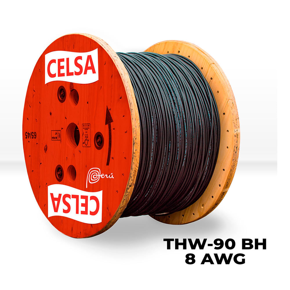 Cable Thw-90 450/750v 8 Awg Celsa Negro - Venta por metro lineal