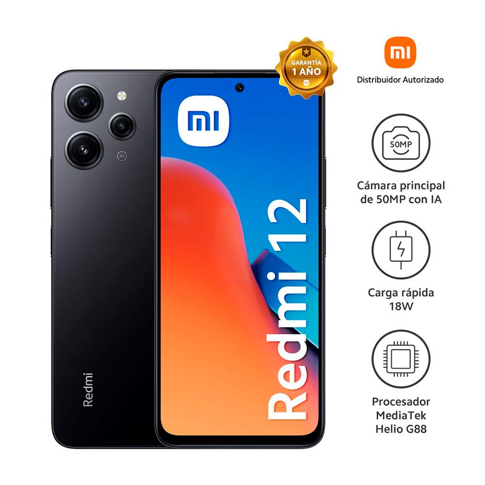 Celular Xiaomi Redmi 12 6.67"" 4GB RAM 128GB Midnight Black