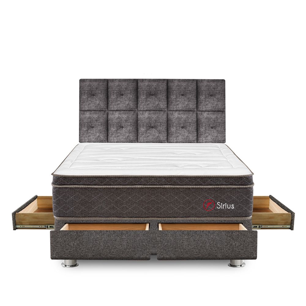 Dormitorio Sirius Con 4 Cajones Queen + Cabecera Kimiko