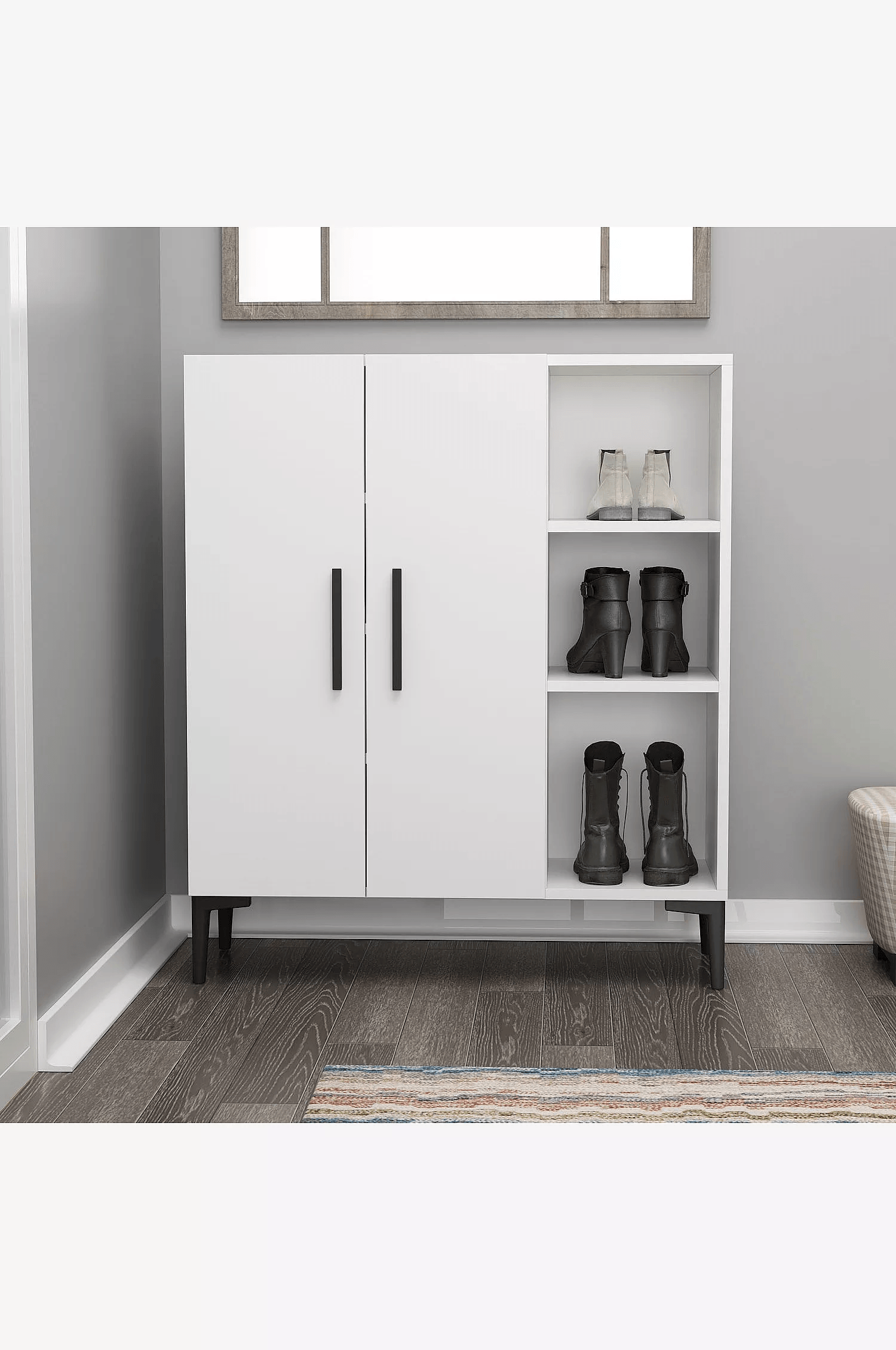 Zapatera moderna 2 puertas Macay color Blanco TU MESITA