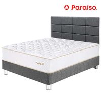 Dormitorio PARAISO Royal Elizabeth 2 Plazas + Cabecera Blocks Gris + 2 Almohadas