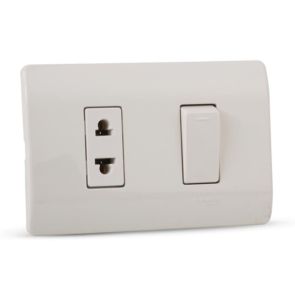Interruptor + Tomacorriente Marfil Génesis Schneider Electric