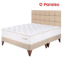 Dormitorio PARAISO Euro Royal Elizabeth King + Cabecera Blocks Champagne + 2 Almohadas
