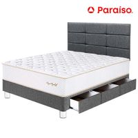 Dormitorio PARAISO Royal Elizabeth C/Cajones 1.5 Plazas + Cabecera Block Gris + 1 Almohada