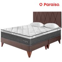 Dormitorio PARAISO Euro Pocket Star King + Cabecera Loft Chocolate + 2 Almohadas + 1 Protector