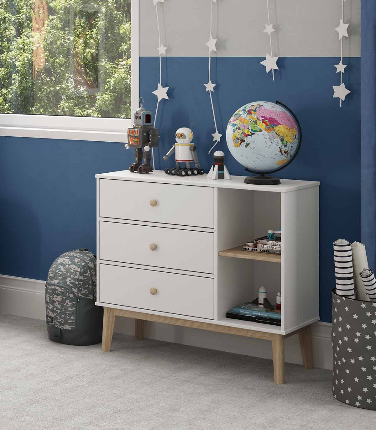 Cómoda clásica 3 cajones Sarah TU MESITA color Blanco