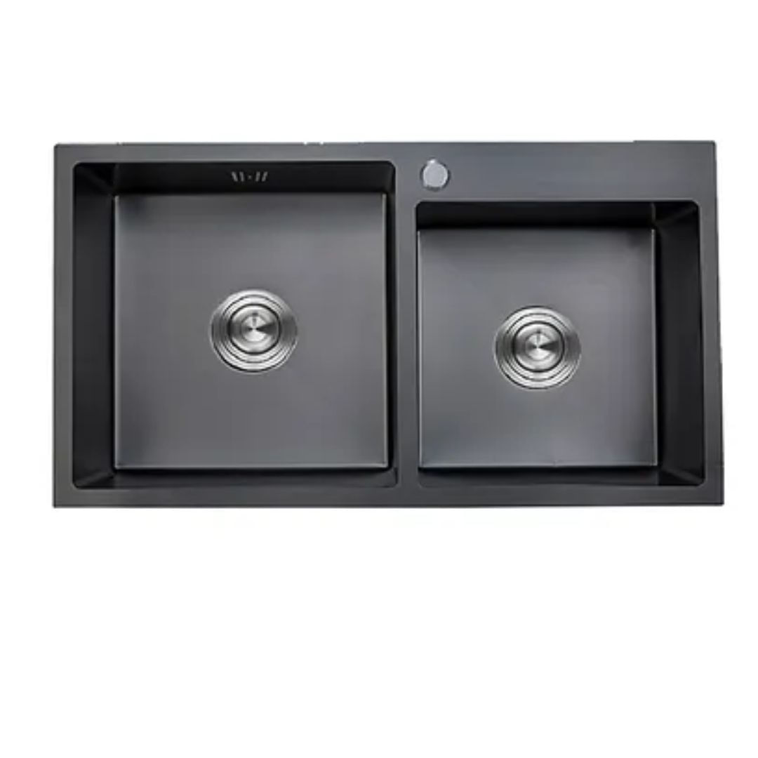Lavadero de Cocina 2 pozas Acero Negro UD01-8245