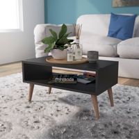 Mesa de Centro Hortensia patas de madera Movenda Negro