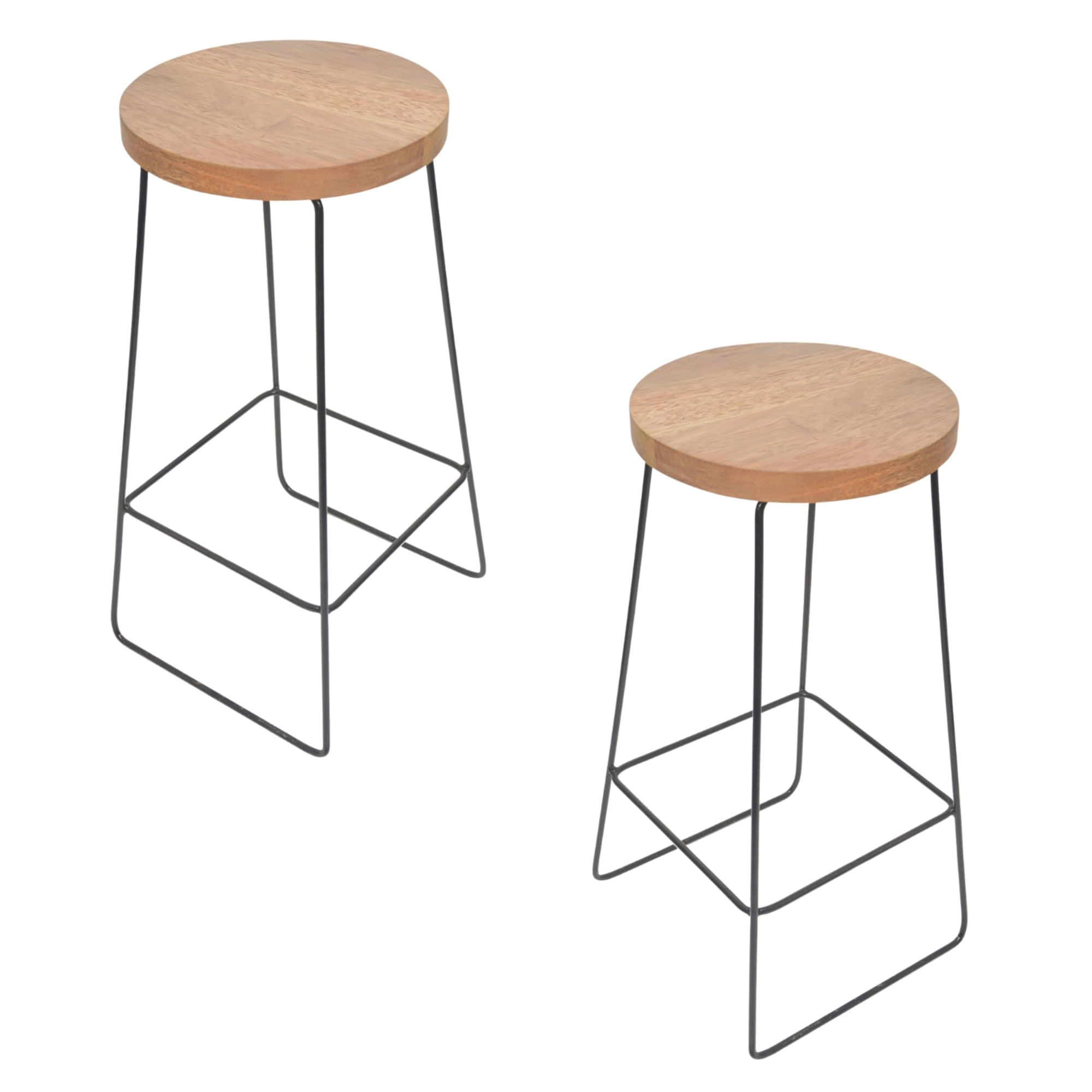 SET X 2 Und Banco METHOME de Metal Fijo Boho Negro