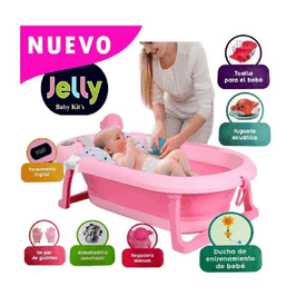 Bañera para Bebe Babykiss Plegable con Termometro Color Rosado I Oechsle -  Oechsle