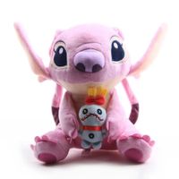 Peluche Stitch + Trapos Lilo y Stitch Rosado 25 Cm