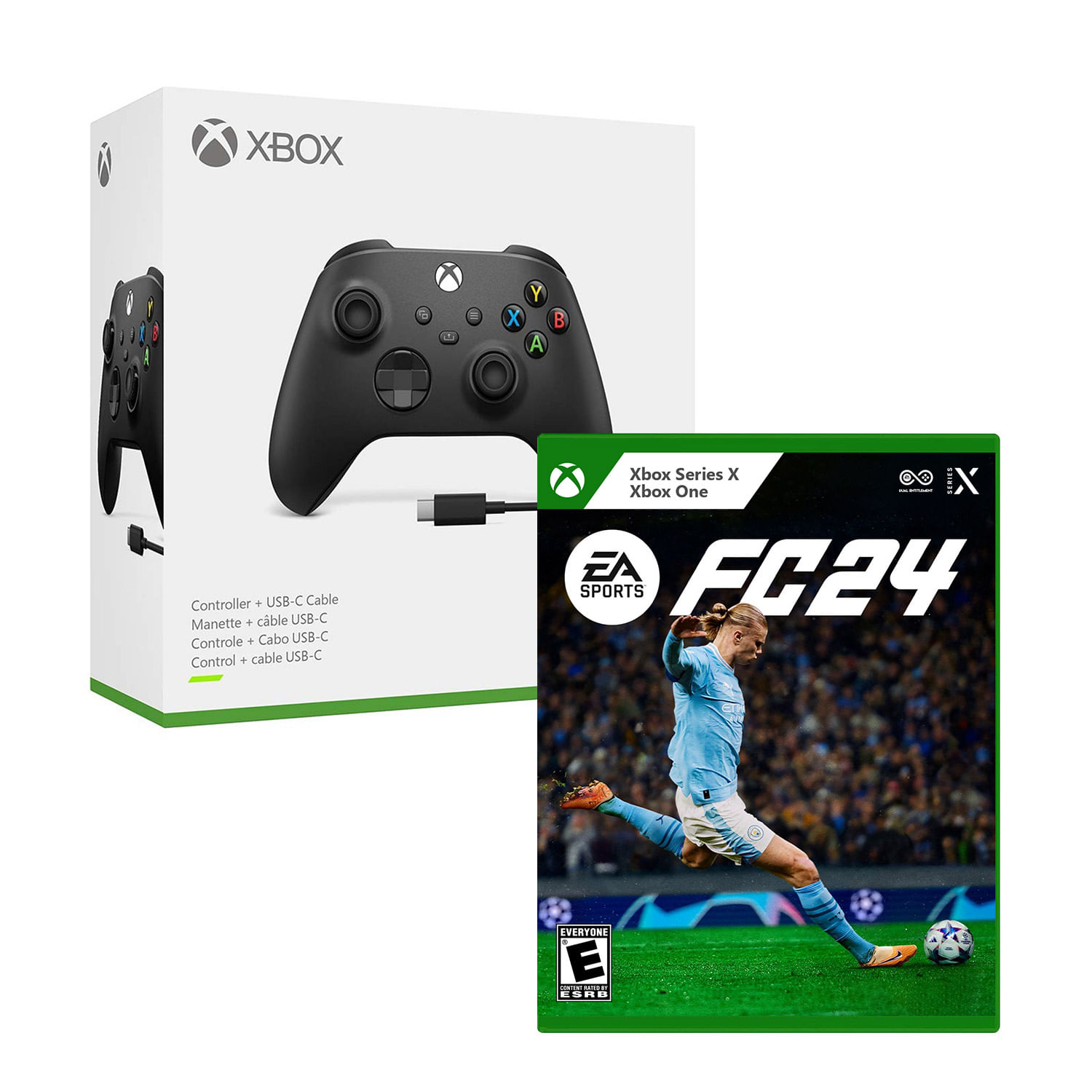 Mando Inalámbrico Xbox Series X + Cable Usb Negro + Ea Sport Fc 24