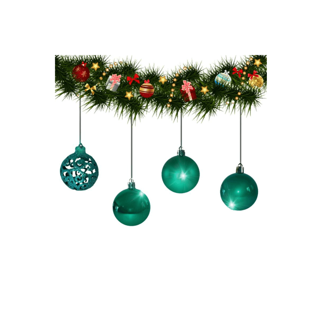 Bolas Navideñas por 12 Unidades Diseño Aleatorio color Verdes