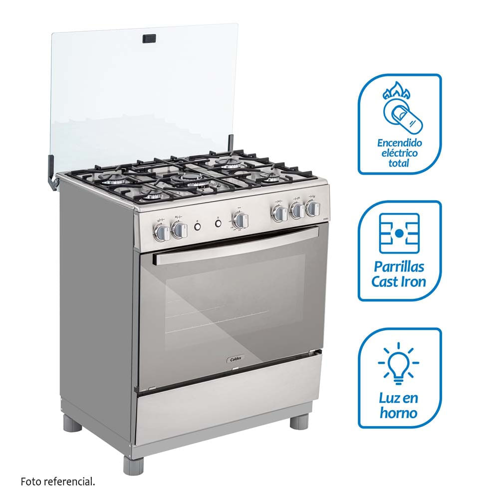 Cocinas a Gas COLDEX 5 Quemadores CX721 Inox