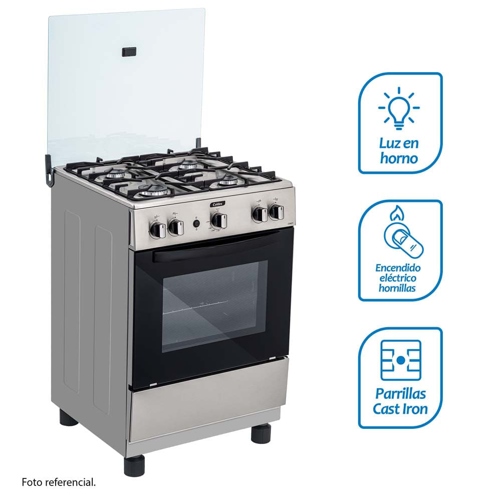 Cocinas a Gas COLDEX 4 Quemadores CX621 Inox