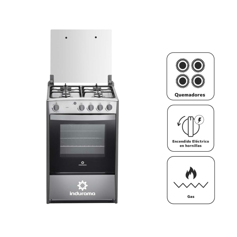 Cocina a Gas INDURAMA 4 Quemadores CORUÑA Croma