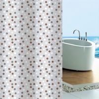 Cortina de Baño con Aros Pitukasa 180x180cm Peva Círculos Plata/Dorado