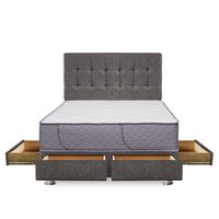 Dormitorio 4 Cajones FORLI Capella 2 Plazas + 2 Almohadas Viscoelásticas + Protector